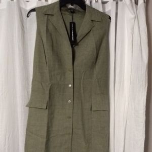 Ellen tracy petite olive button down dress